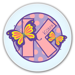 Name Doodles - Personalized Melamine Plates (Dotty Butterfly) (111A-P21)